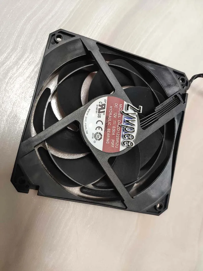 Zyvpee Zyvpee DAZD1225R2U P0FF 120mm 25mm 4-wire PWM case fan — product photo