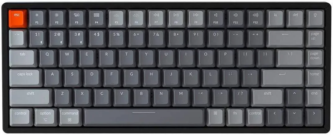 Compact 75% aluminium mechanical keyboard with RGB backlight and brown switches