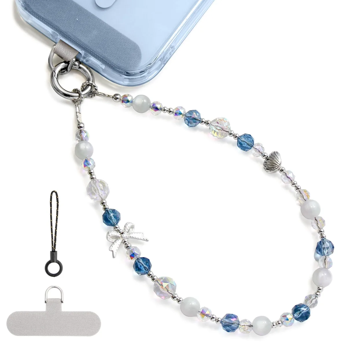 ABITKU AB-Charm Pearl Crystal Beaded Phone Bracelet Knots Oceans — product photo