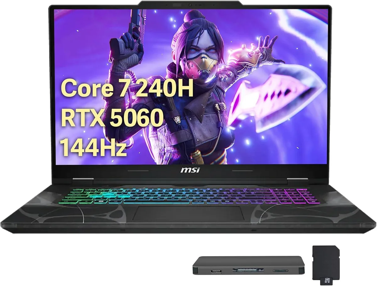 MSI MSI Cyborg 15.6" 144Hz FHD Gaming Laptop Intel Core 7-240H 32GB RTX 5060 1TB SSD+1TB Docking — product photo