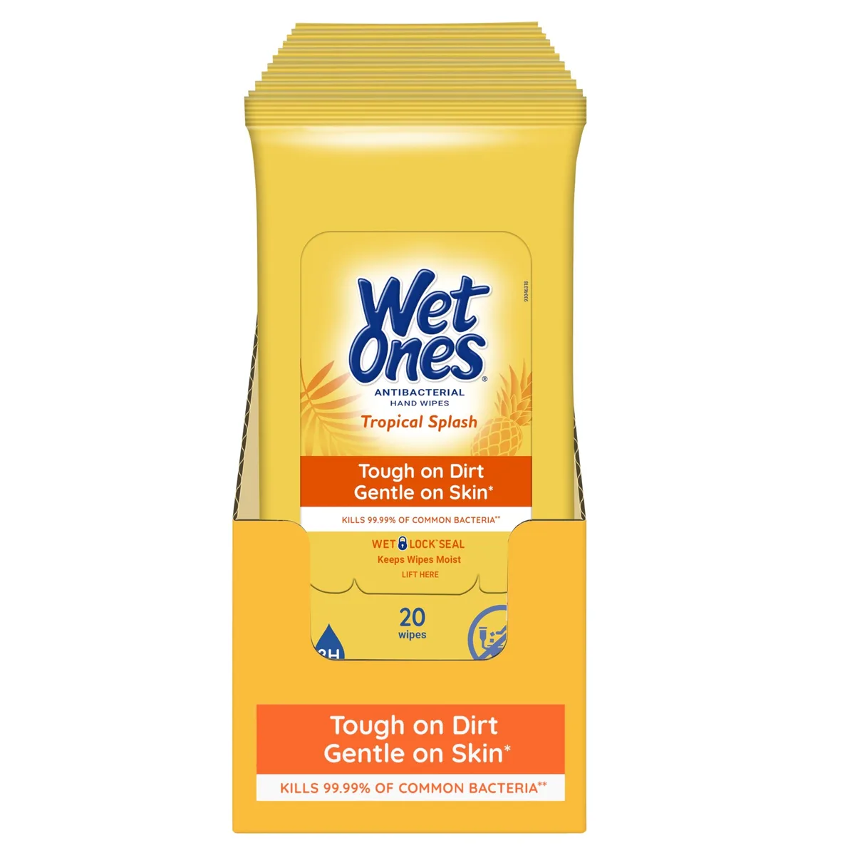  Wet Ones 00076828126826 Tropical Splash Antibacterial Hand Wipes 20 ct 10 Pack sanitation — תמונת המוצר