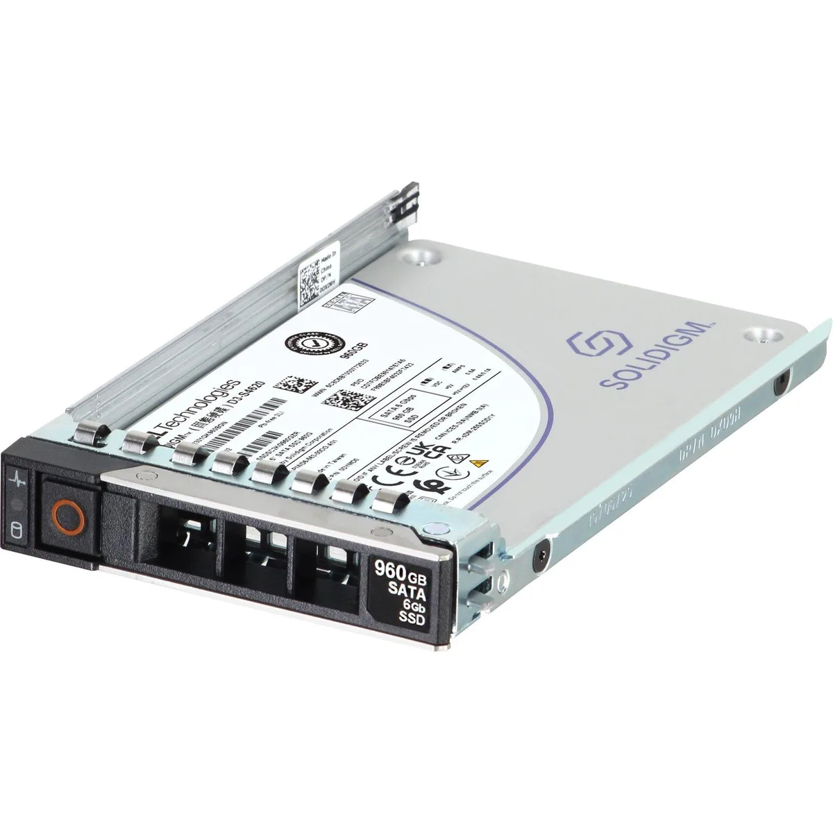 A silver 2.5 inch SATA enterprise SSD with a 7mm profile