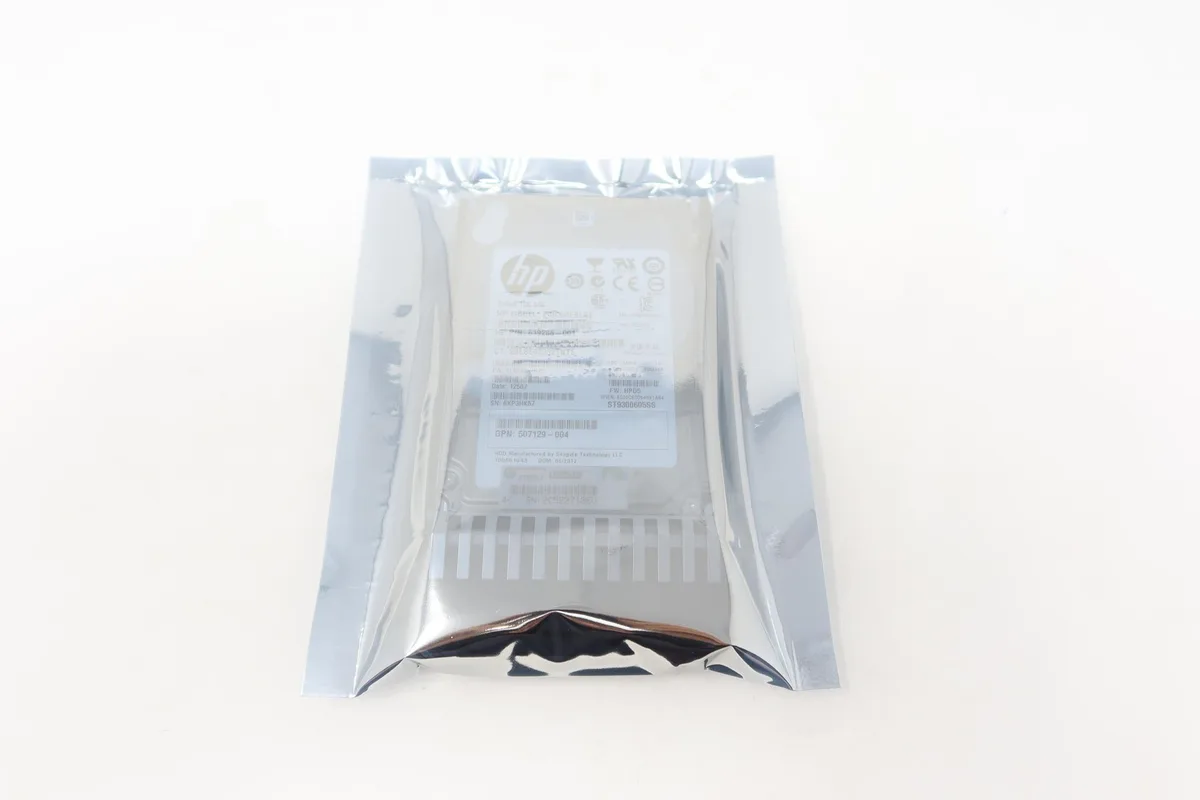 Silver 2.5 inch SAS enterprise hard drive with hot-plug tray