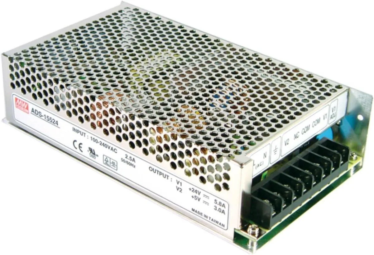 Enclosed metal dual-output power supply unit