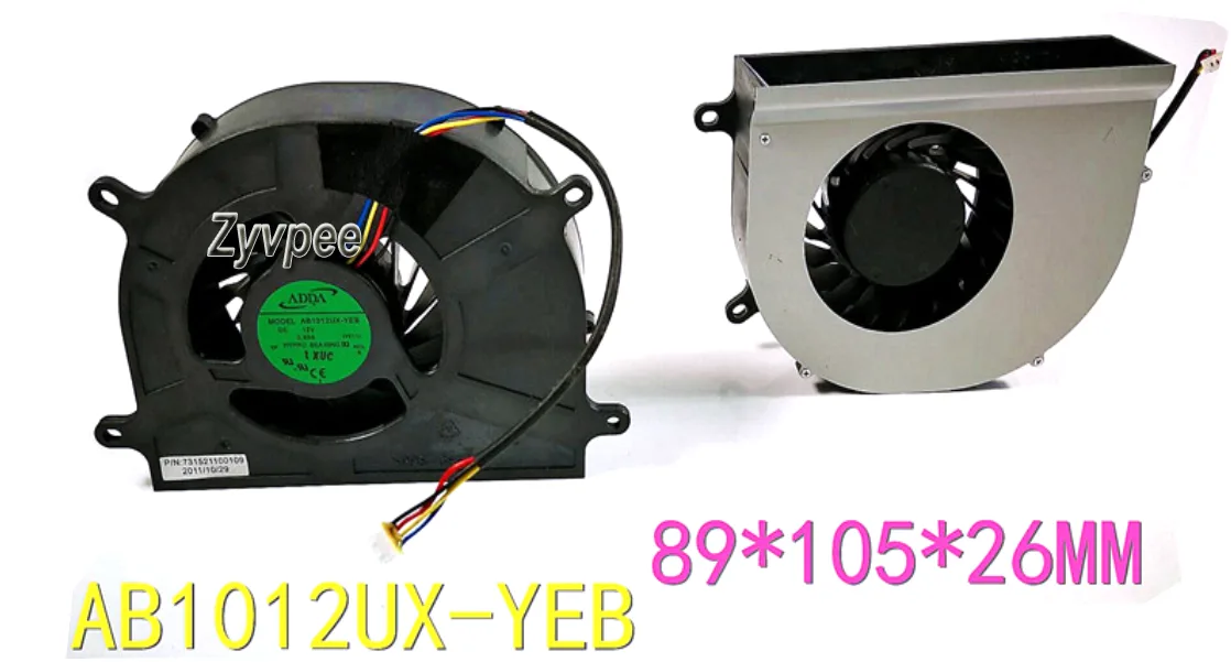 Zyvpee Zyvpee AB1012UX-YEB 100mm Hydraulic 4-Pin PWM Blower Fan — صورة المنتج