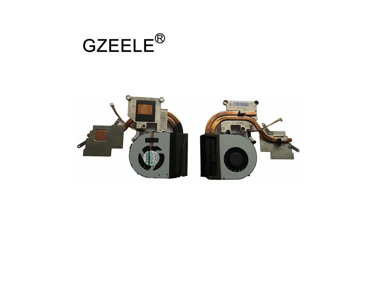 Laptop CPU cooling fan and heatsink assembly, silver finish
