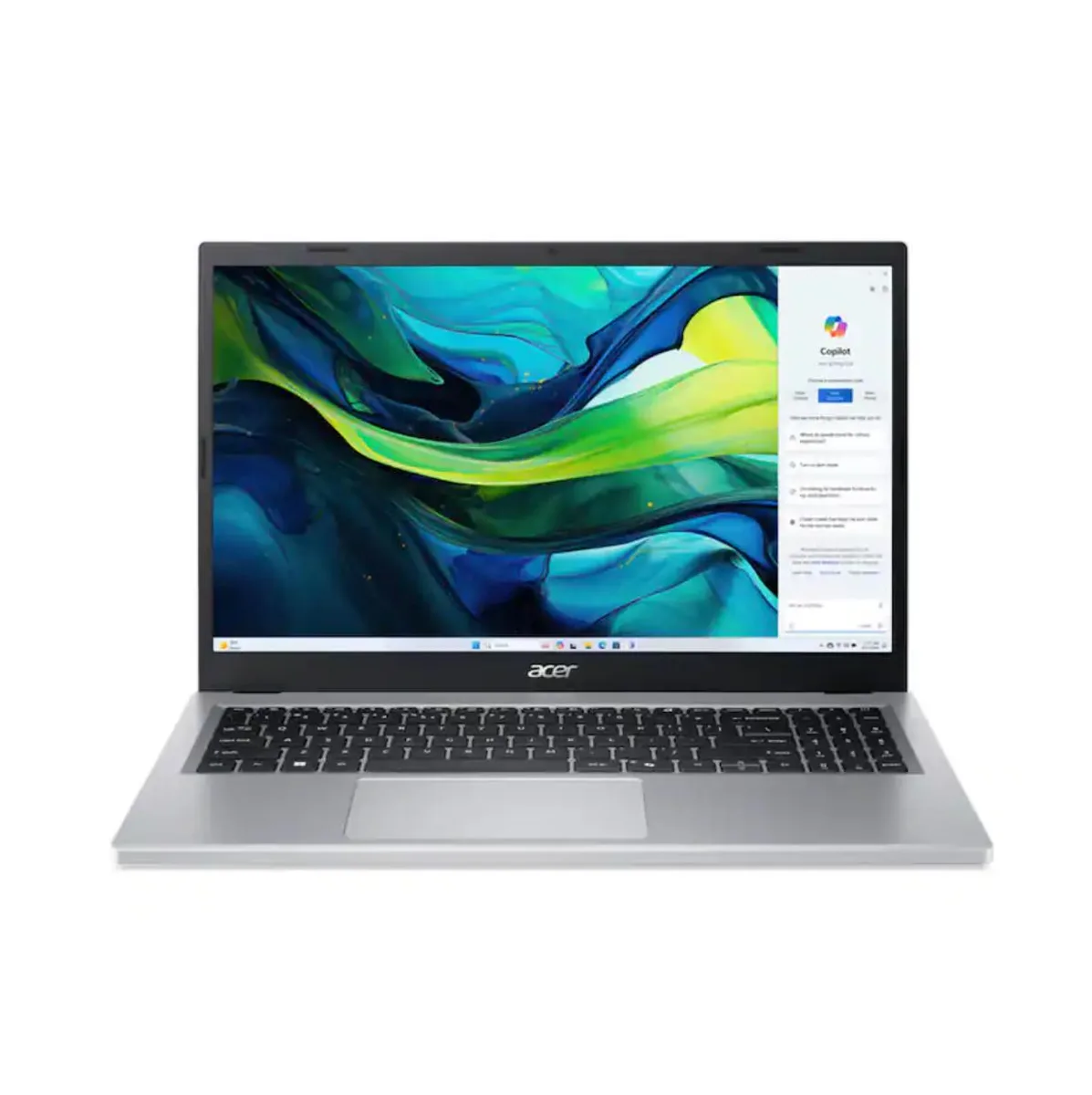 Silver 15.6 inch laptop with touchscreen display closed