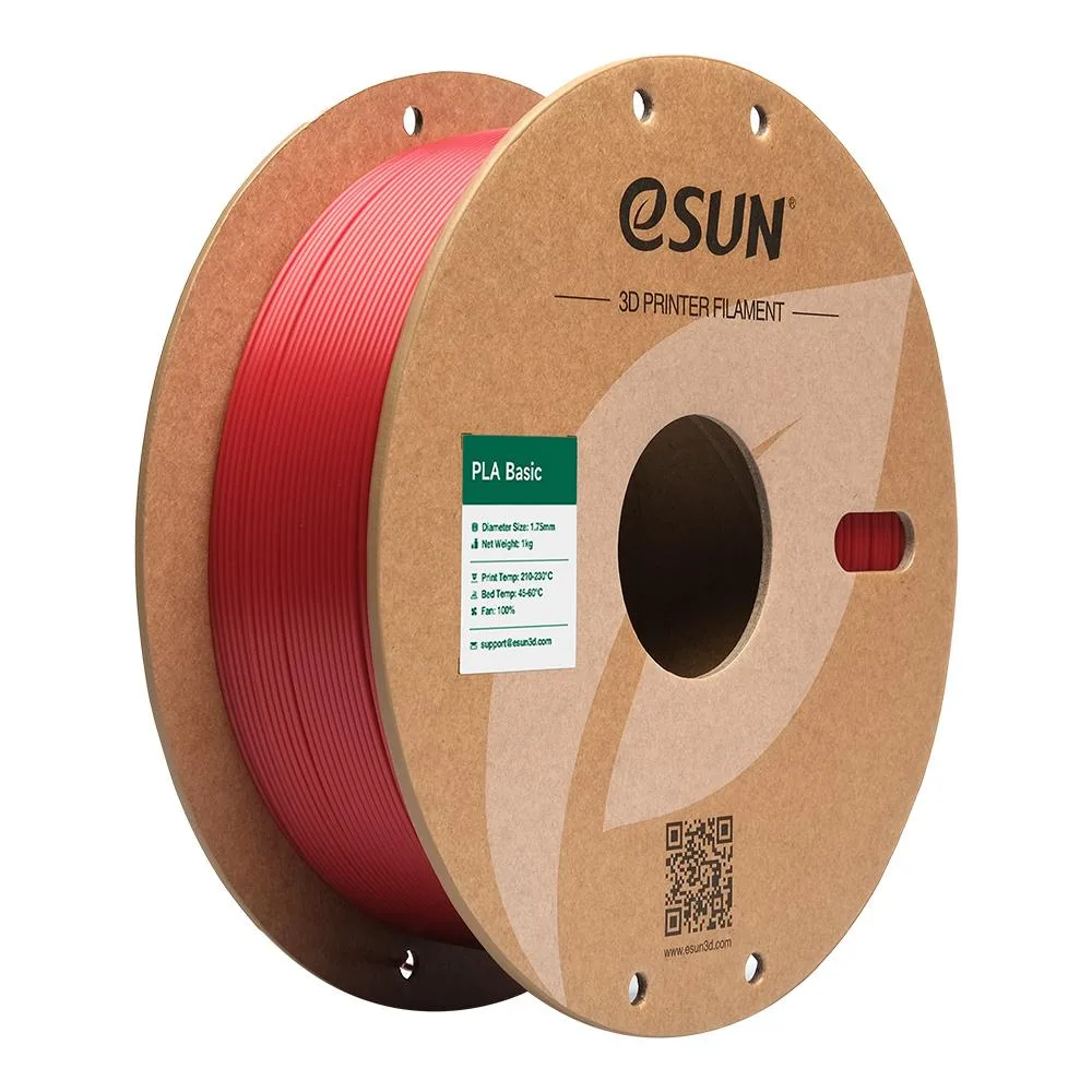 Red PLA filament on a 1 kg spool, 1.75 mm diameter