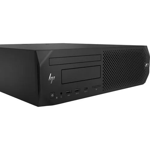 Compact black small-form-factor desktop tower on a plain background