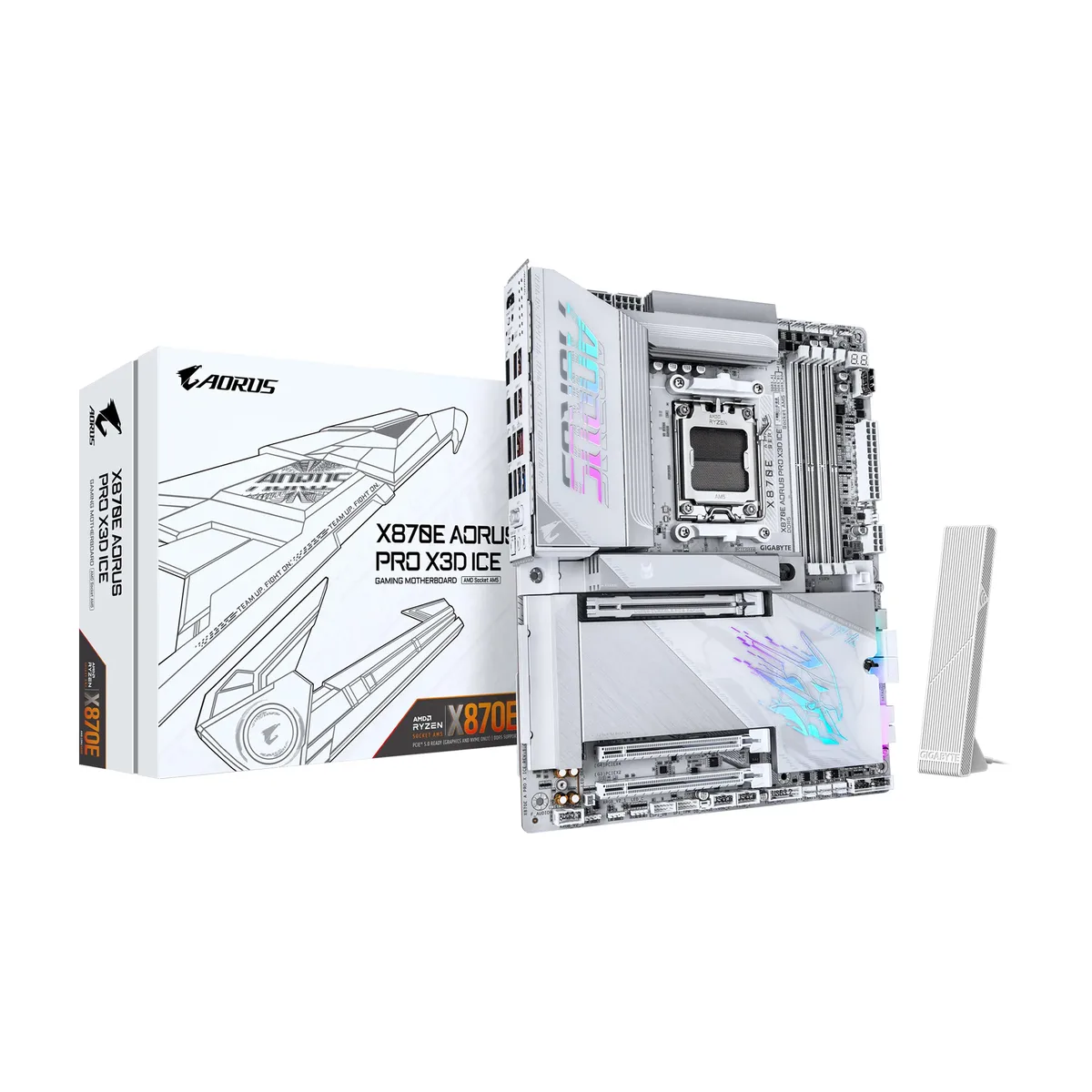 GIGABYTE GIGABYTE X870E AORUS PRO X3D ICE AMD motherboard — foto do produto