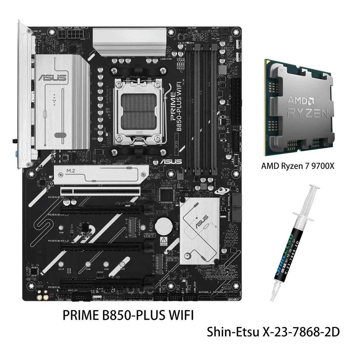 ASUS ASUS PRIME B850-PLUS WIFI & Ryzen 7 9700X AMD motherboard & CPU combo — product photo
