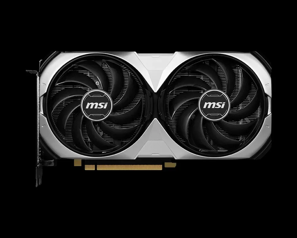 MSI Ventus RTX 4070 Ti Super dual-fan graphics card in black and silver