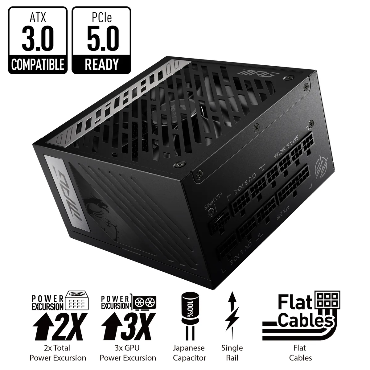 MSI MSI MPG A750G PCIE5 750W ATX 3.0 power supply — photo du produit