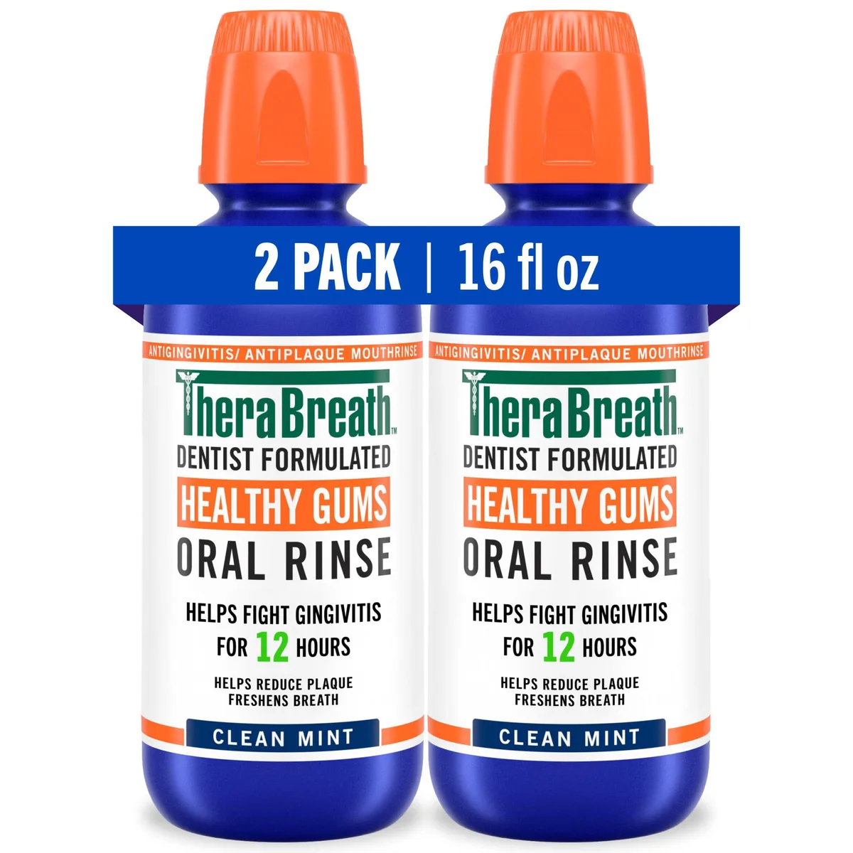 TheraBreath Healthy Gums Oral Rinse Clean Mint 16 fl oz Pack of 2 — product photo
