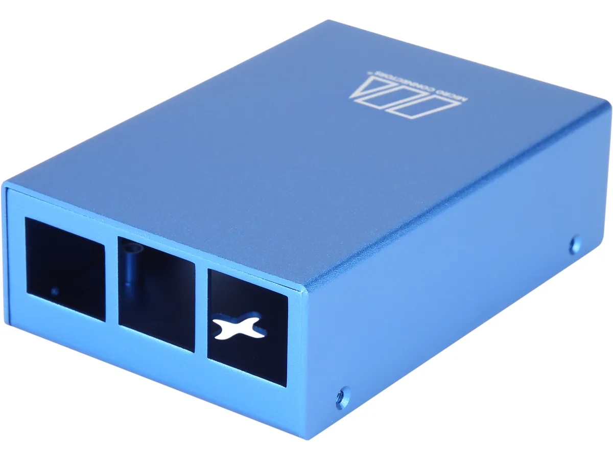 Micro Connectors Micro Connectors RAS-PCS03-BL Aluminum Raspberry Pi 3 Case Blue — Produktfoto