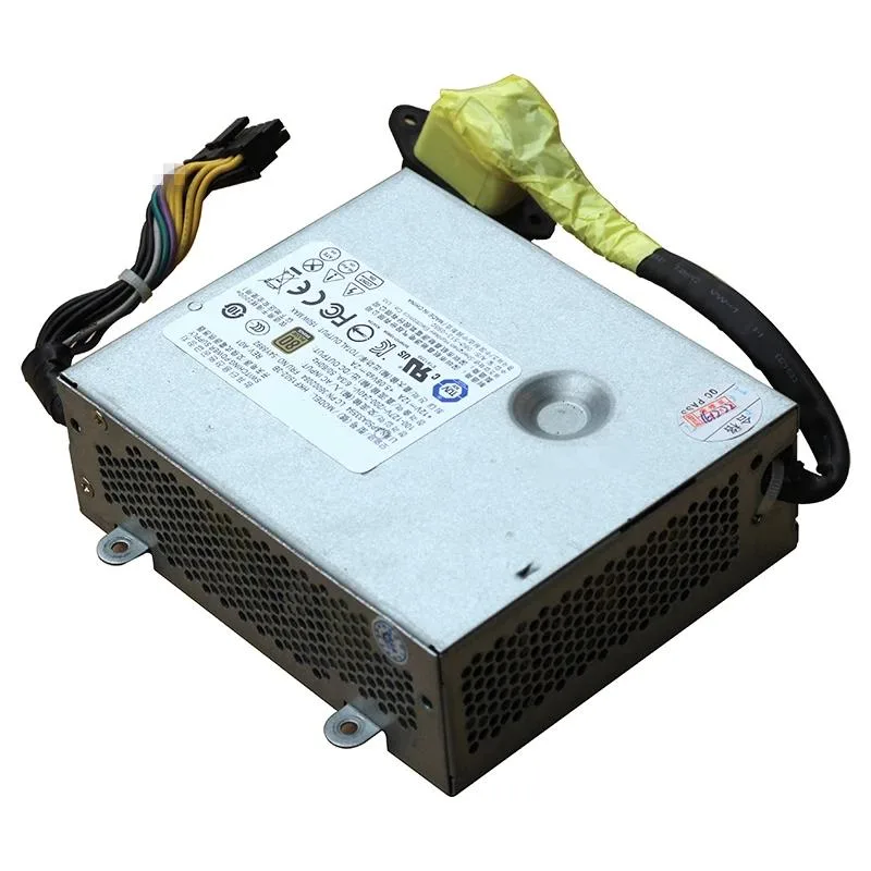 Black rectangular ATX power supply unit with ventilation grille and label showing 150W rating