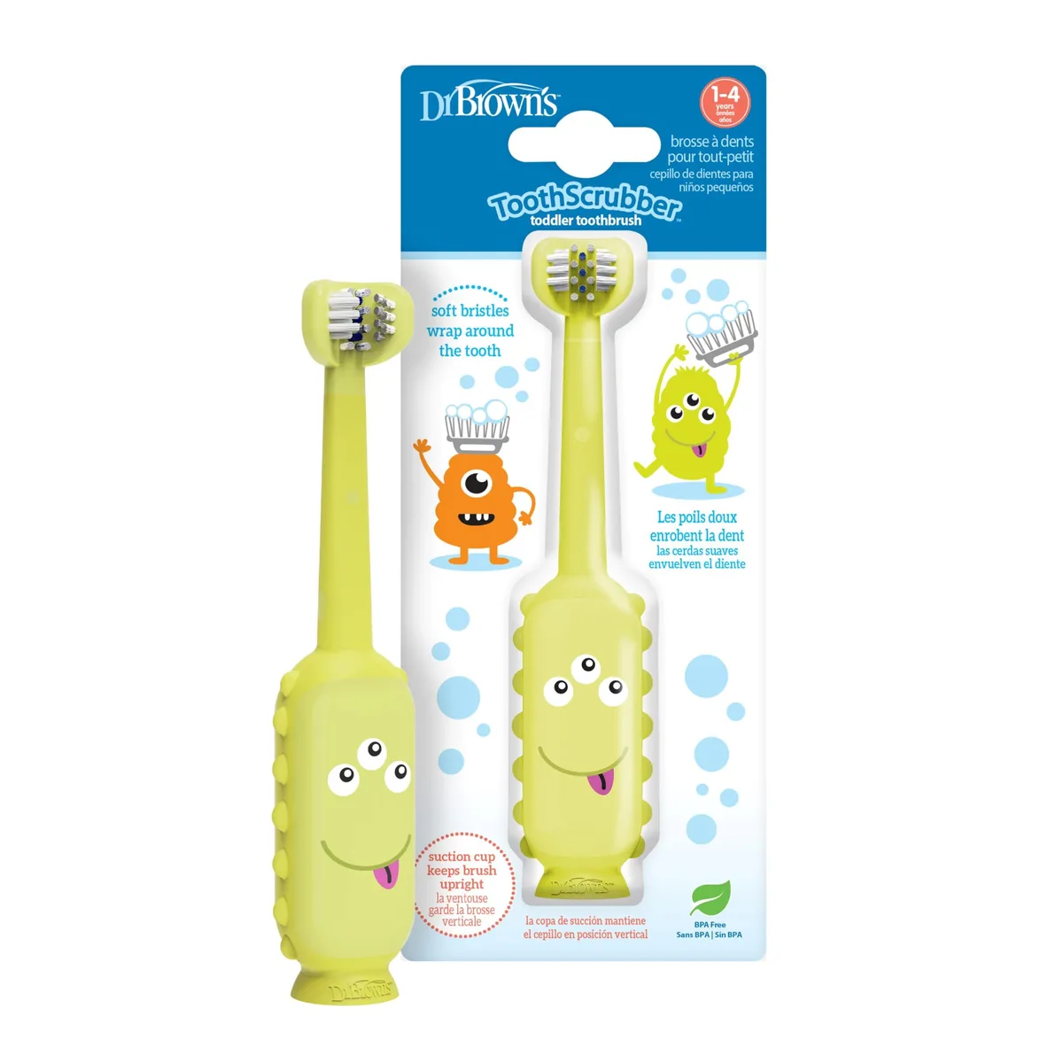  Dr. Brown's ToothScrubber Toddler Toothbrush Green Monster HG099 — product photo