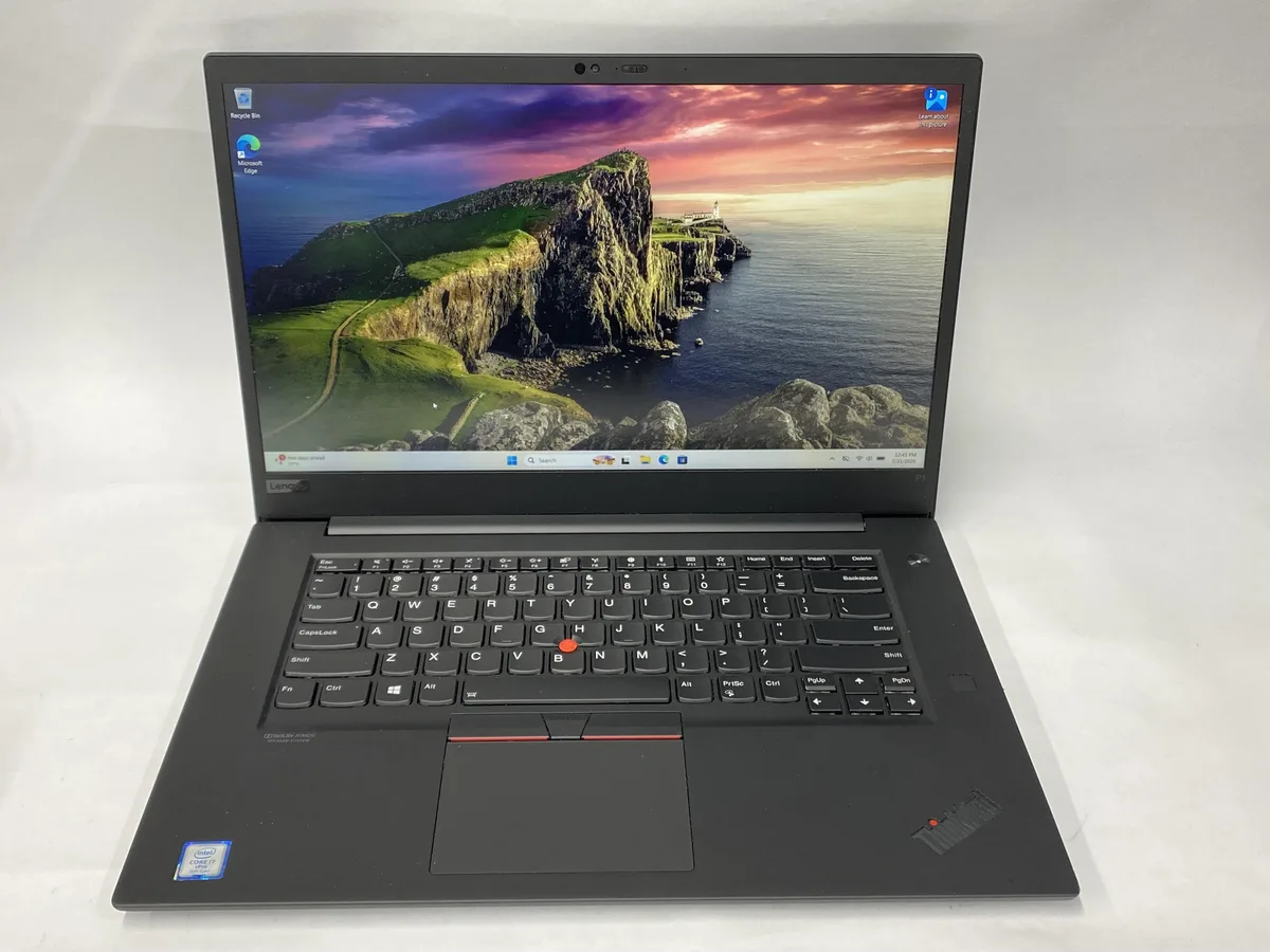 Silver Lenovo P1 Gen 2 laptop, 15.6 inch non-touch screen, charger included