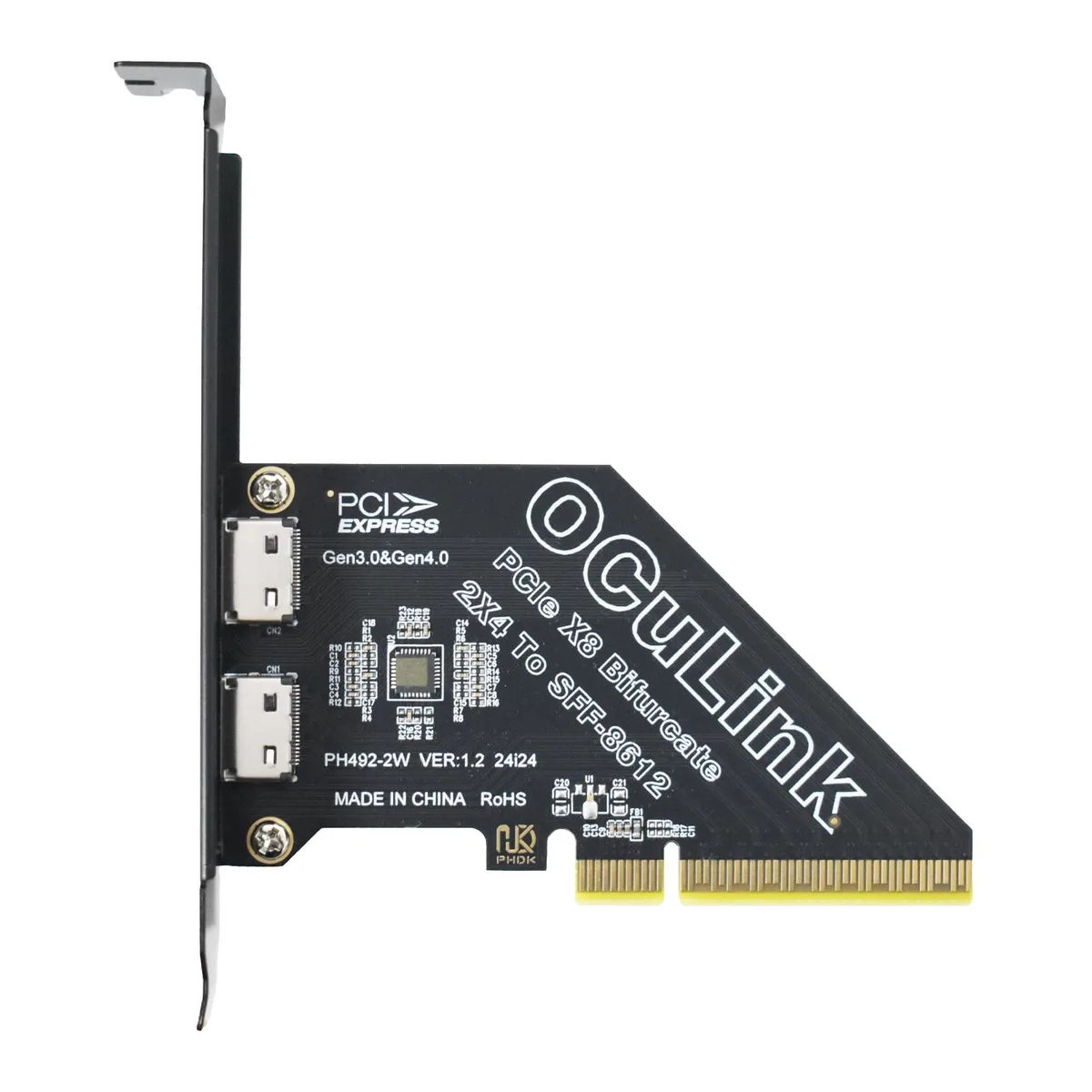 LetLinkSo LetLinkSo LLS-CD-1PC2OC-01 PCIe 4.0 x8 to dual Oculink SFF-8612 expansion card — foto del prodotto