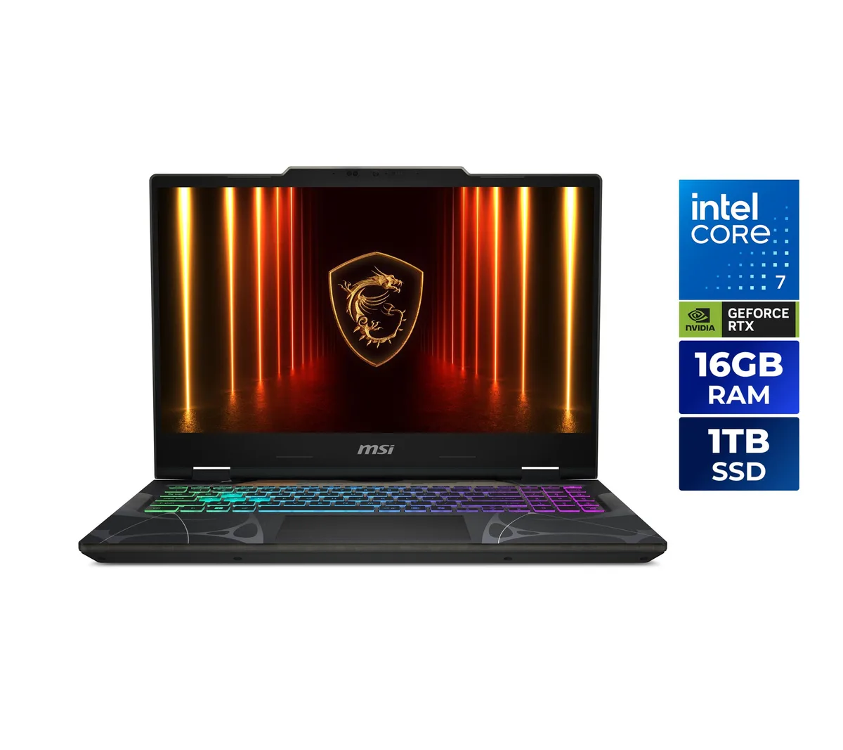 Translucent black 15.6 inch gaming laptop with visible internal design