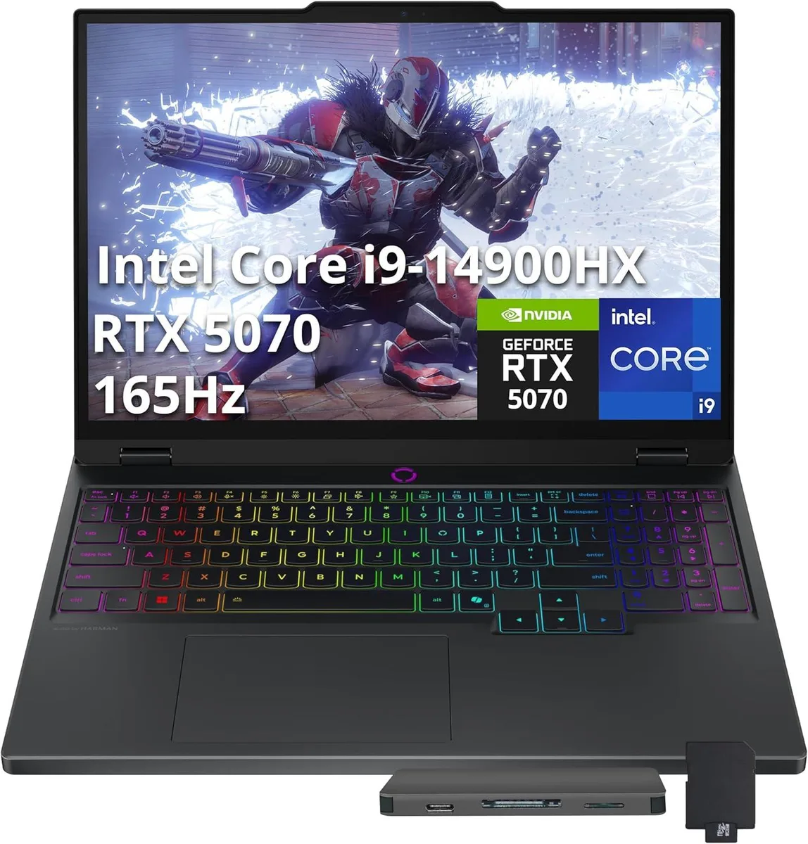 Lenovo Lenovo Legion 5 15.1" WQXGA 165Hz OLED gaming laptop i9-14900HX 32GB RTX 5070 1TB Docking — product photo