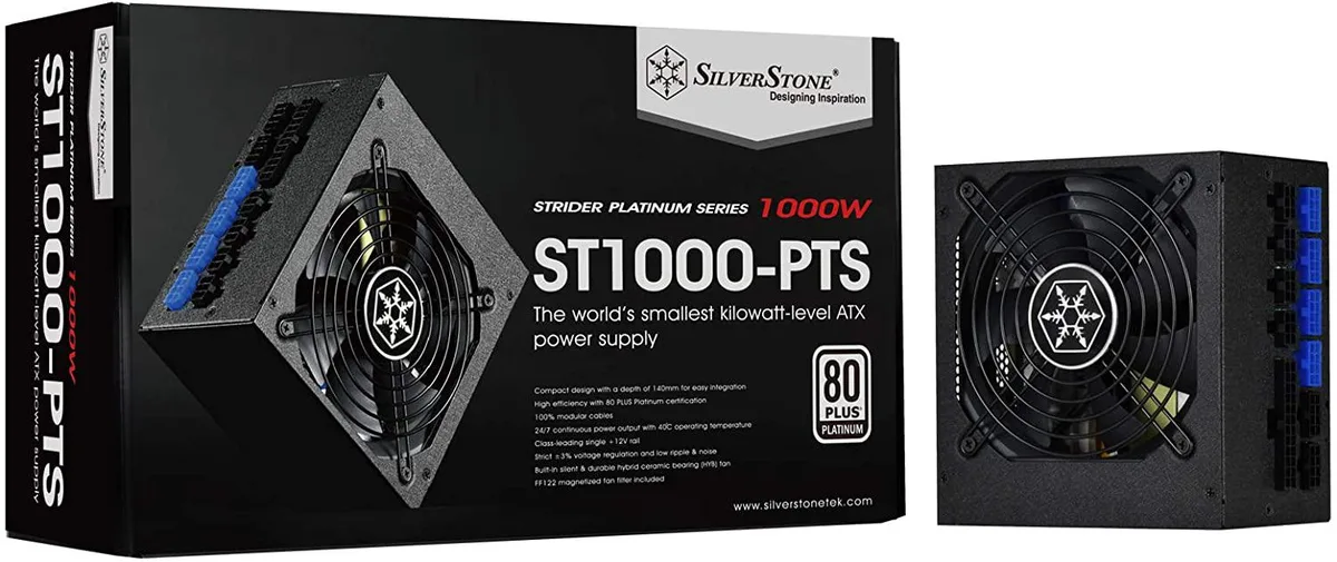 Silverstone Technology SilverStone Technology ST1000-PTS-x 1000W 80 PLUS Platinum Power Supply — photo du produit