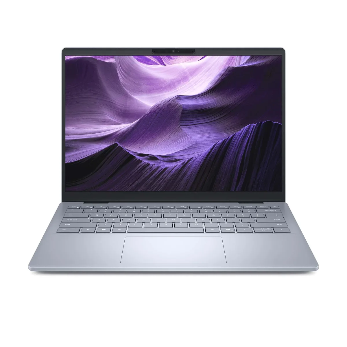Ice Blue Dell 14 Plus laptop with 14 inch 2.5K non-touch display