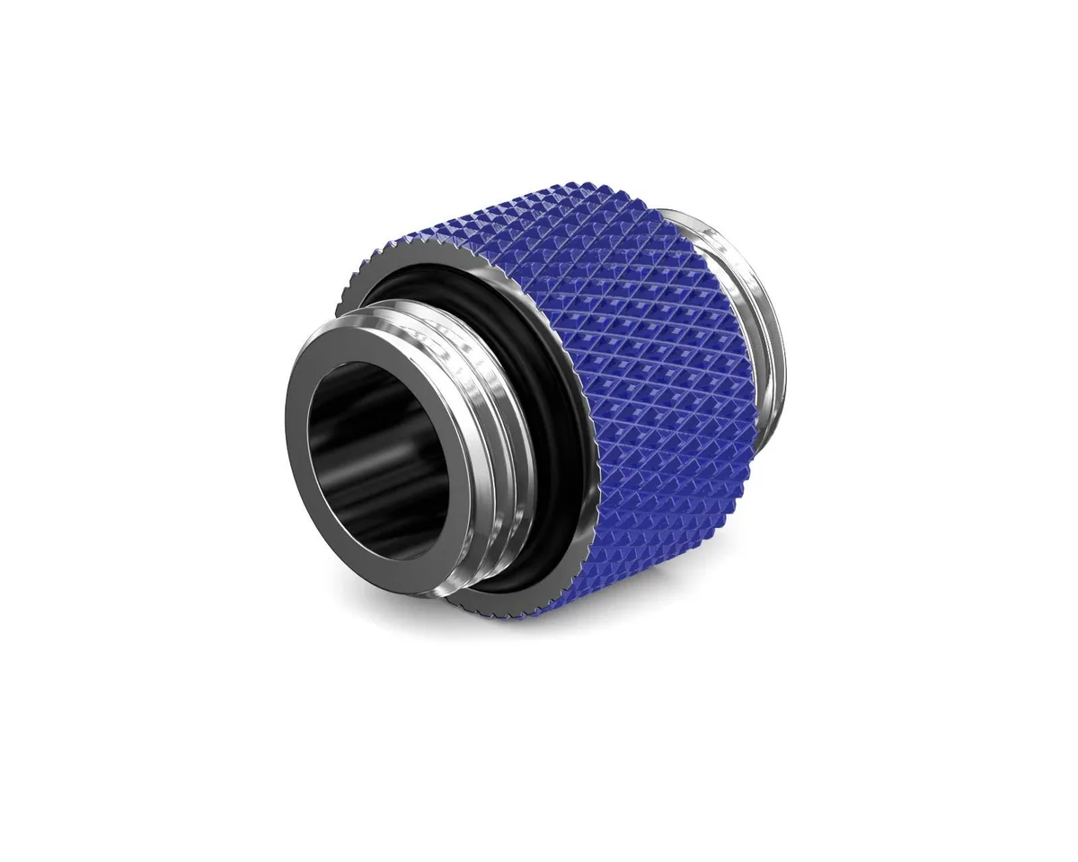 PrimoChill PrimoChill Dual Male G1/4 Straight Coupler SX True Blue diy cooling — product photo
