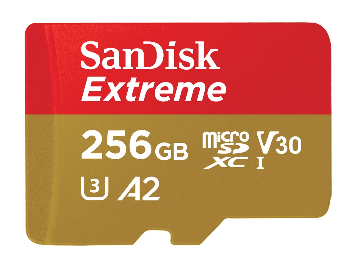 SanDisk SanDisk Extreme microSDXC 256GB UHS-I U3 A2 V30 160MB/s SDSQXA1-256G-GN6MA memory card — foto del producto