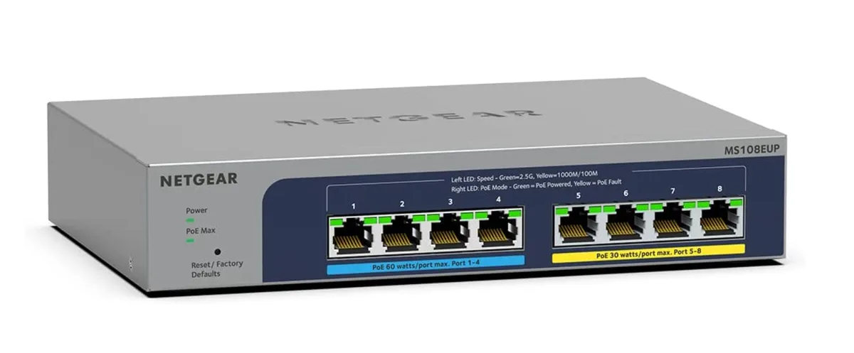 Netgear Inc. Netgear Inc. MS108EUP-100NAS 8-port 2.5G PoE++ network switch — ภาพสินค้า