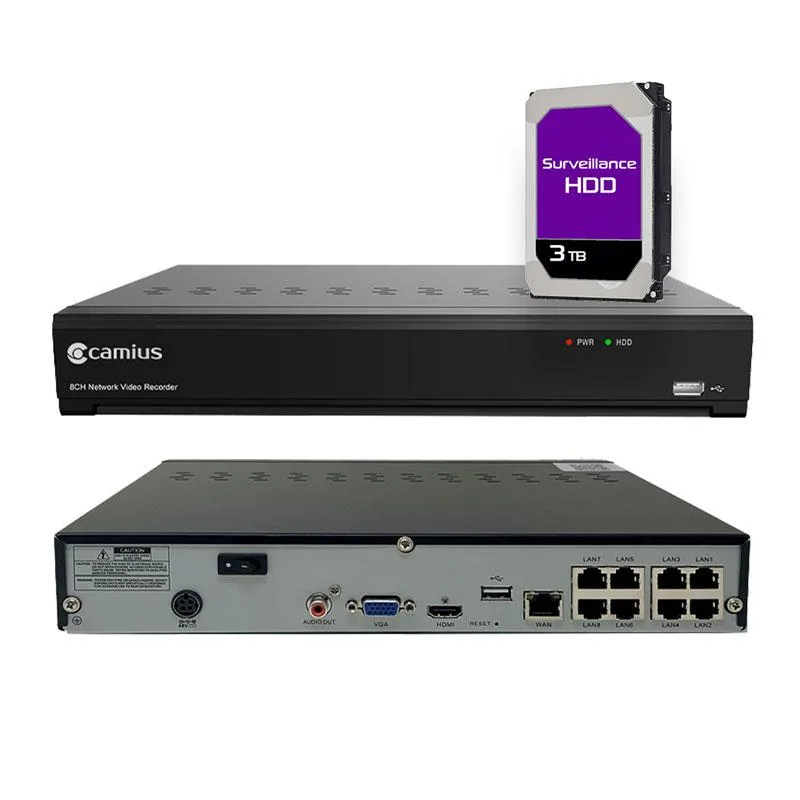 Camius Camius IPVAULT1128PR 8-Channel 4K PoE NVR 3TB — product photo