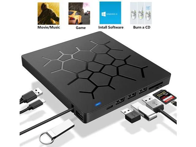 STARNOONTEK STARNOONTEK TF3D416G3200HC16FDC01 DVD burner 8x DVD 24x CD 6-in-1 hub — product photo