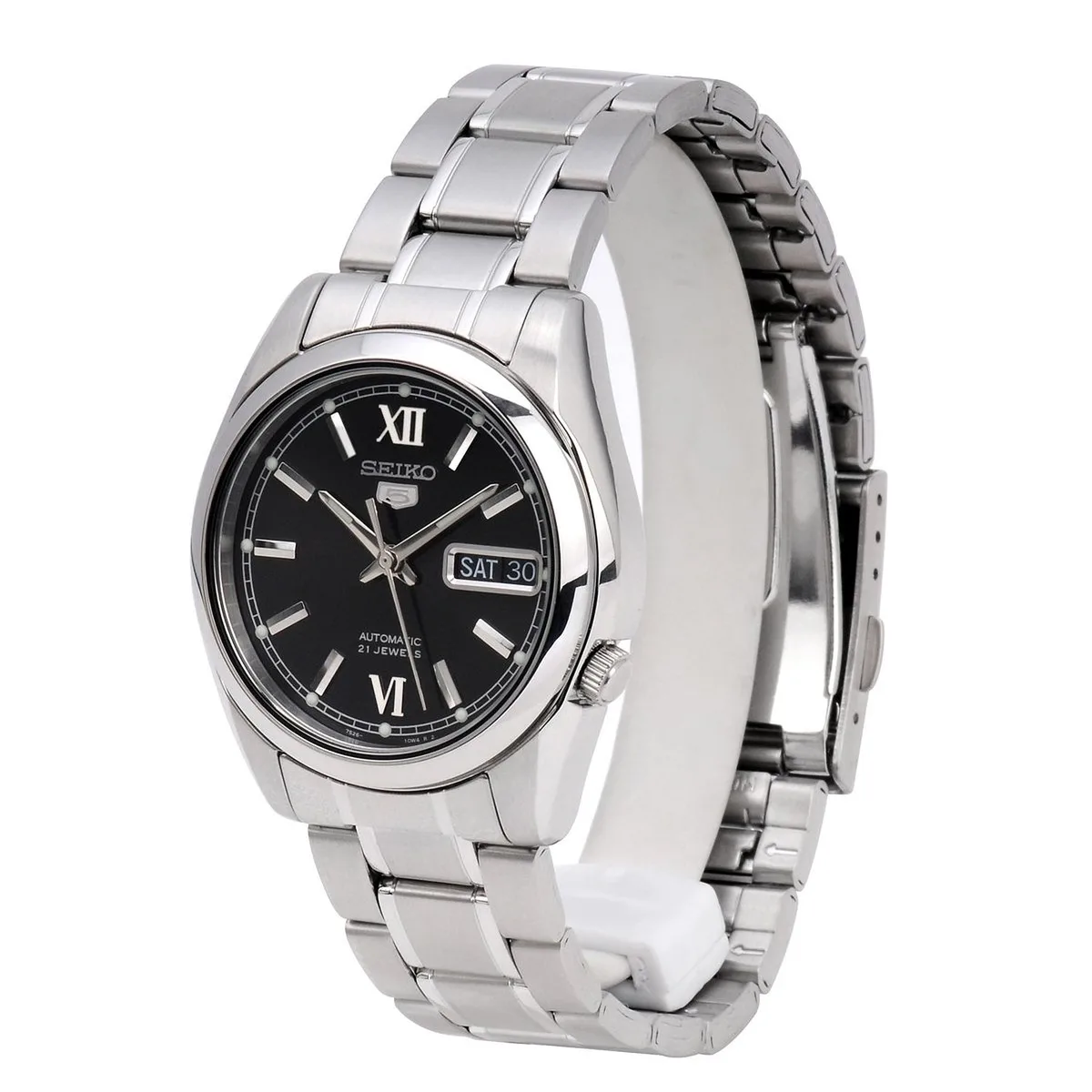 Seiko Seiko 5 SNKL55K1 Automatic Watch 38mm Black Dial Stainless Steel — 商品写真