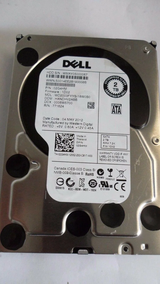 DELL DELL WD2003FYYS-18WOBO 2TB 7200RPM 3.5" SATA internal hard drive — Produktfoto