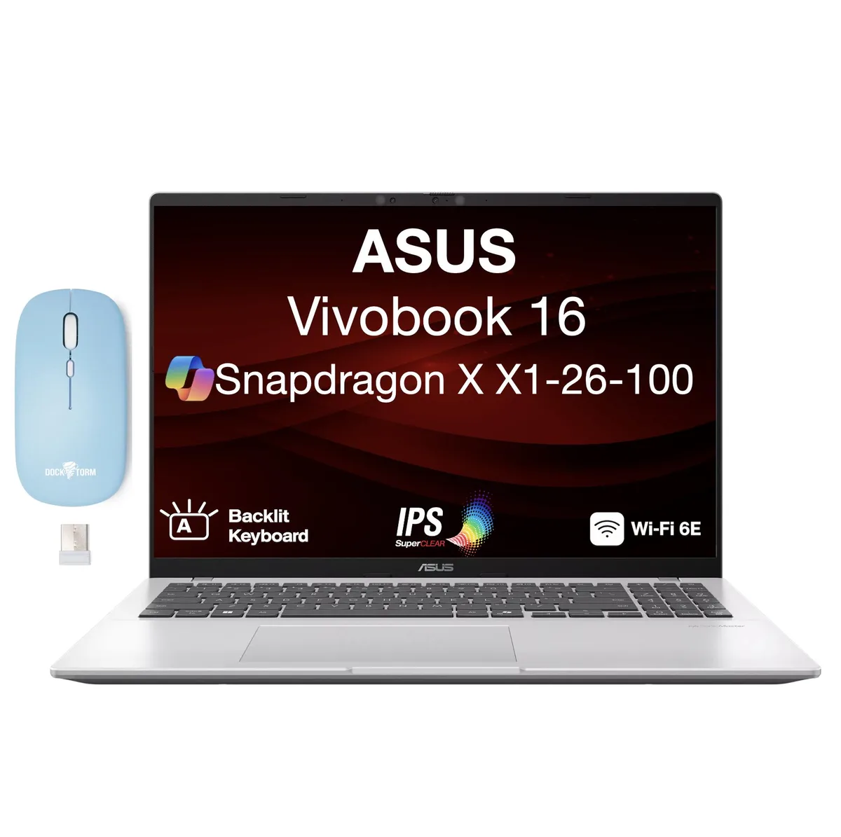 ASUS ASUS Vivobook 16 X1607QA-IS56 laptop Snapdragon X X1-26-100 16GB LPDDR5X 1TB NVMe Silver — product photo