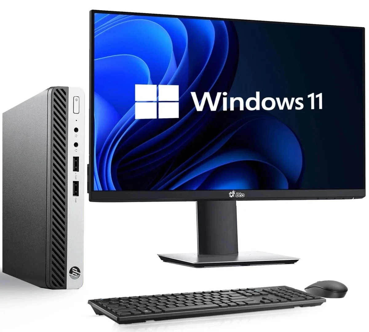 Compact black and silver desktop tower with small form factor