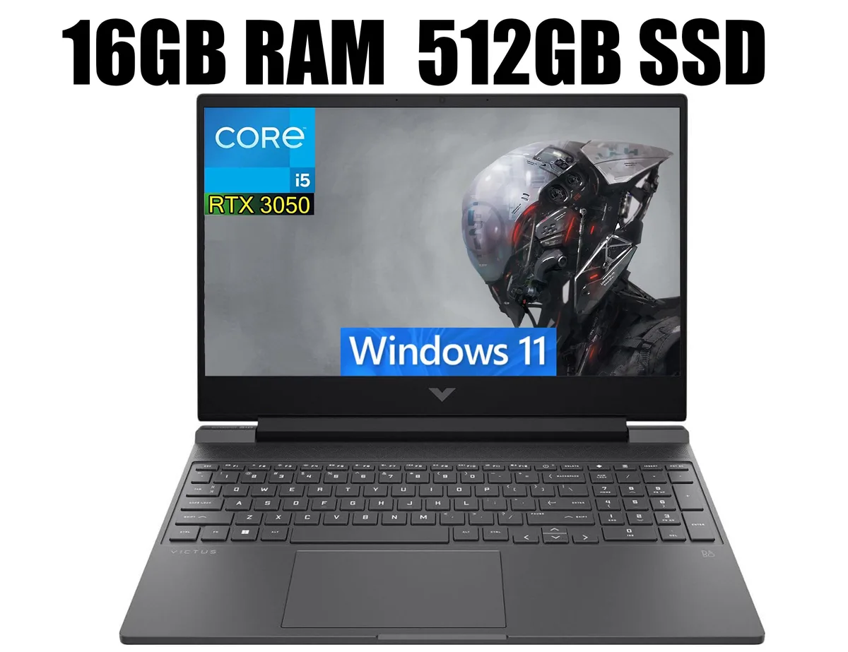 HP HP Victus 15 gaming laptop i5-12500H RTX 3050 16GB 512GB Black — product photo