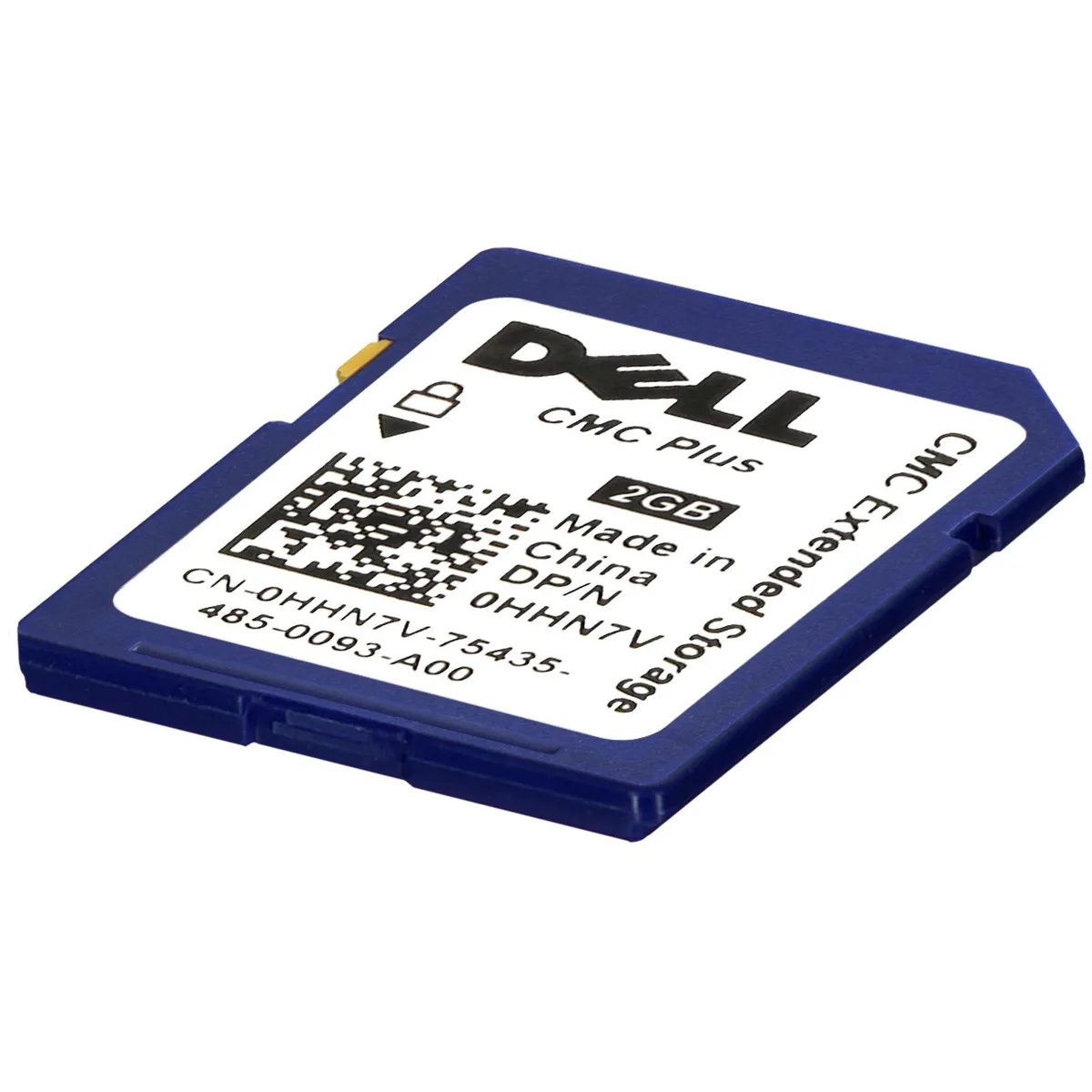 Small black SD card with Dell label, 2GB capacity