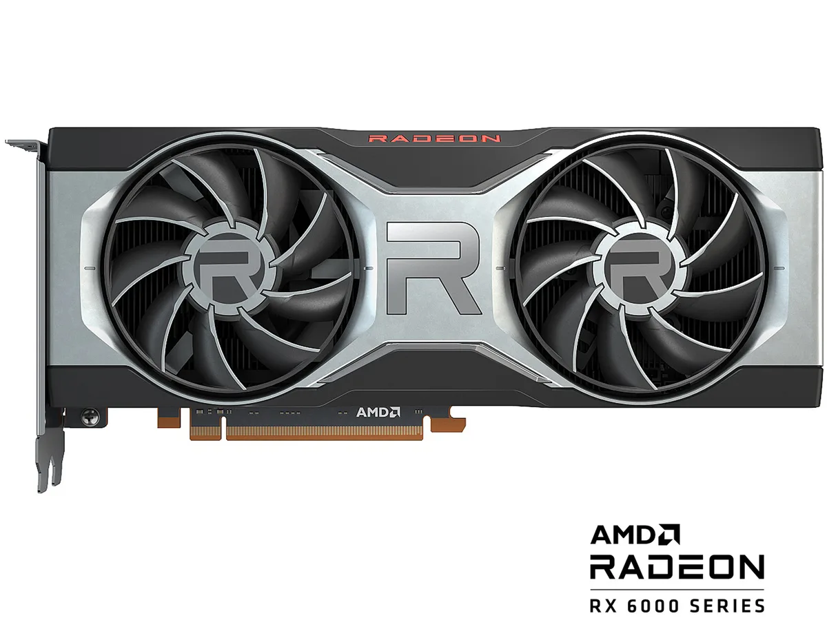 XFX Radeon RX 6700 XT dual-fan graphics card, black finish, 267 mm long