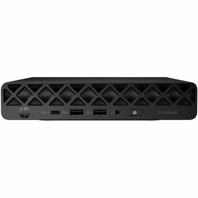 Small black mini desktop PC, one-litre chassis, matte finish