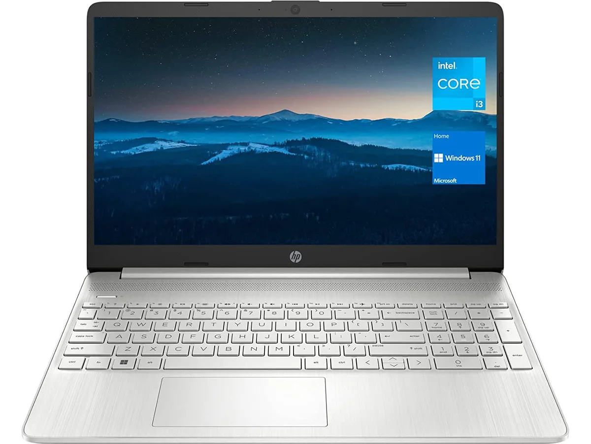 Silver 15.6 inch laptop closed lid matte finish