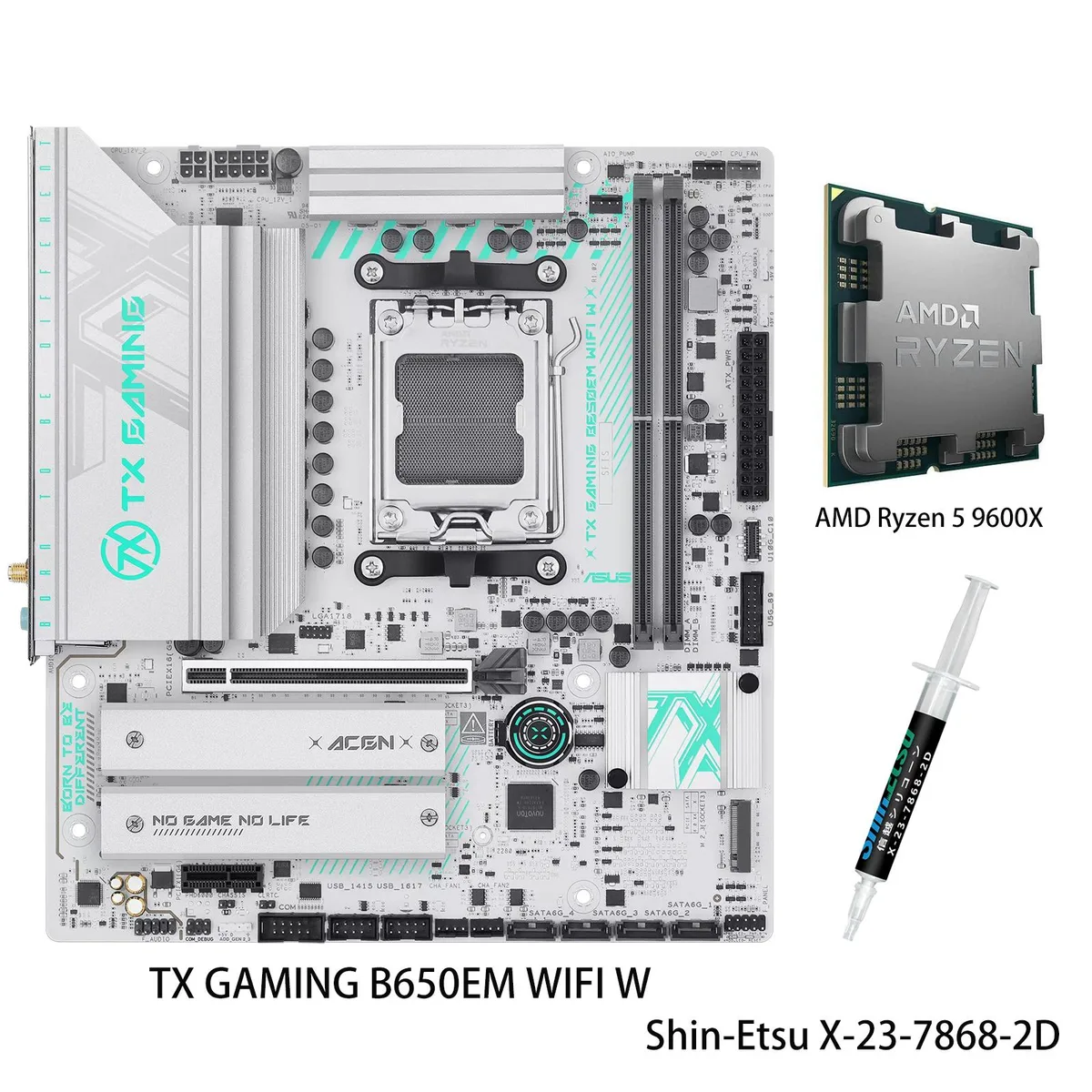 ASUS ASUS TX GAMING B650EM WIFI W AMD Motherboard & Ryzen 5 9600X CPU Combo — product photo