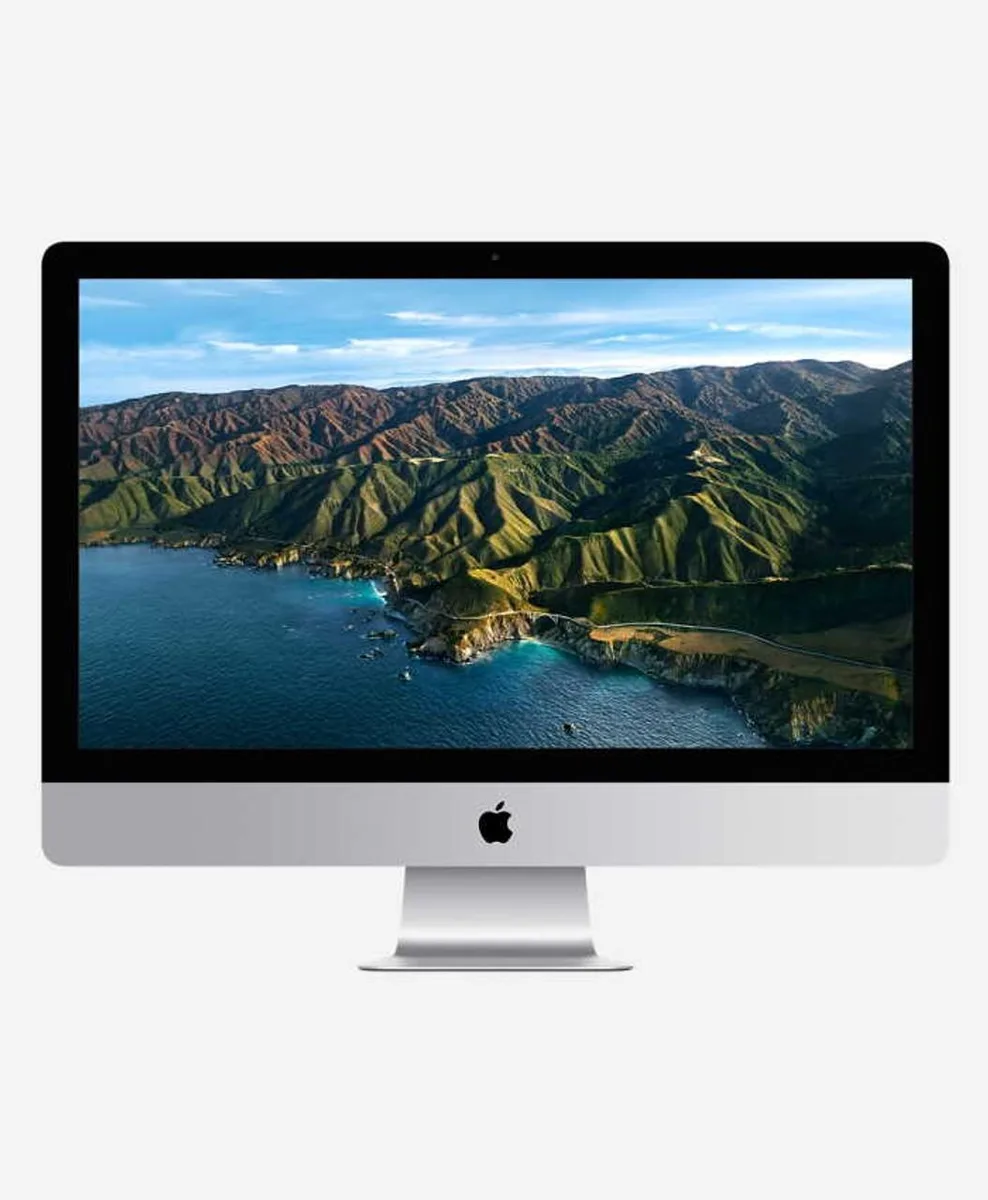 Silver aluminium all-in-one desktop with 27 inch Retina 5K display