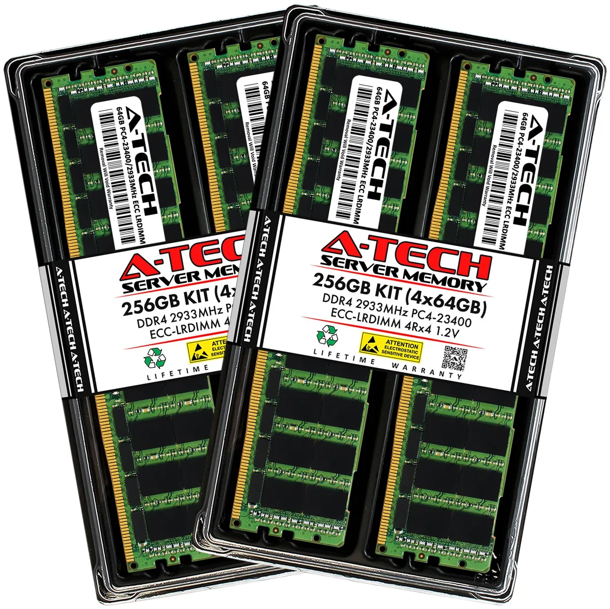 A-Tech A-Tech 256GB (4x64GB) DDR4 2933 ECC LRDIMM 4Rx4 Server RAM — product photo
