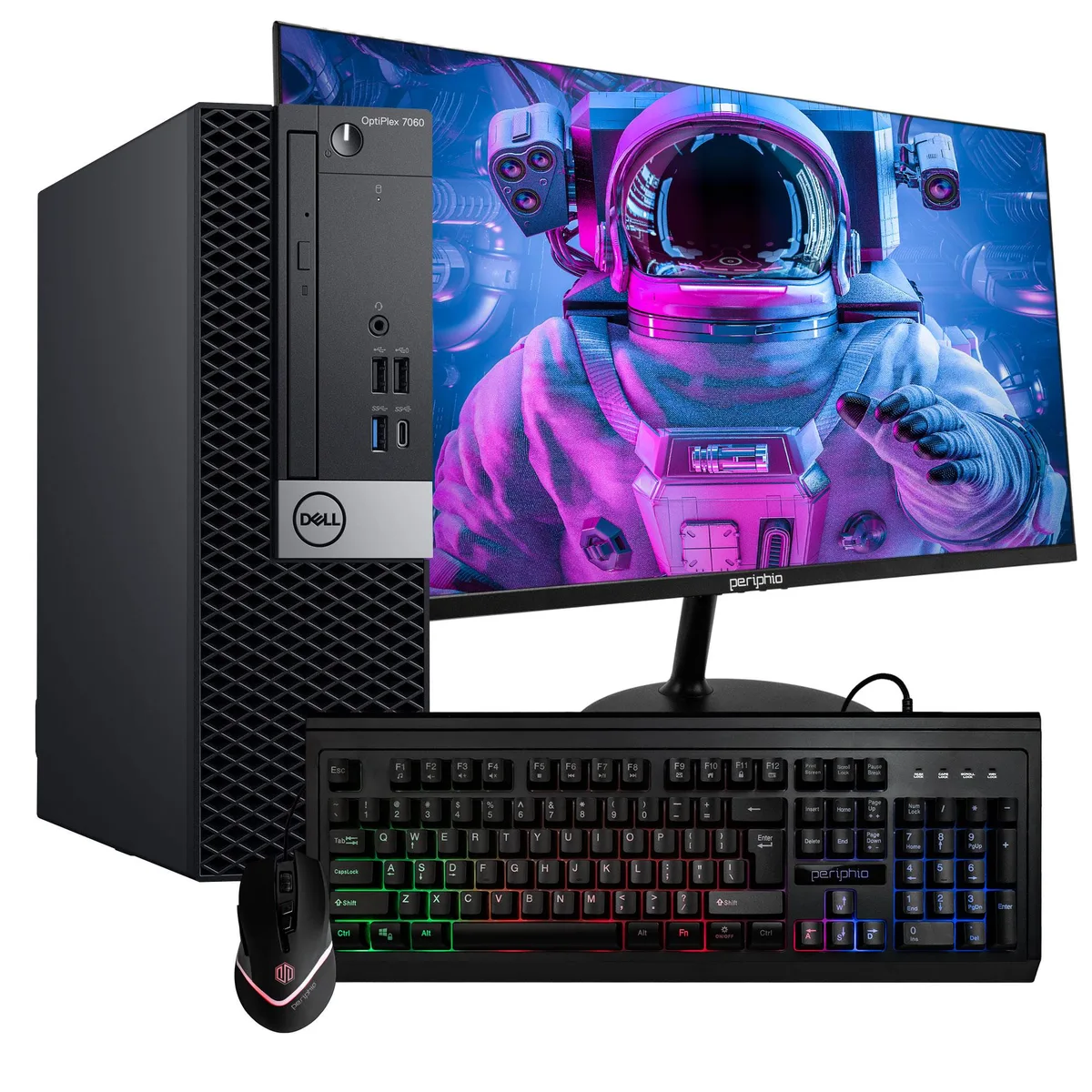 DELL Dell OptiPlex 7060 desktop PC i5-8500 3.2GHz 16GB DDR4 500GB SSD Windows 11 Pro 24in monitor — photo du produit