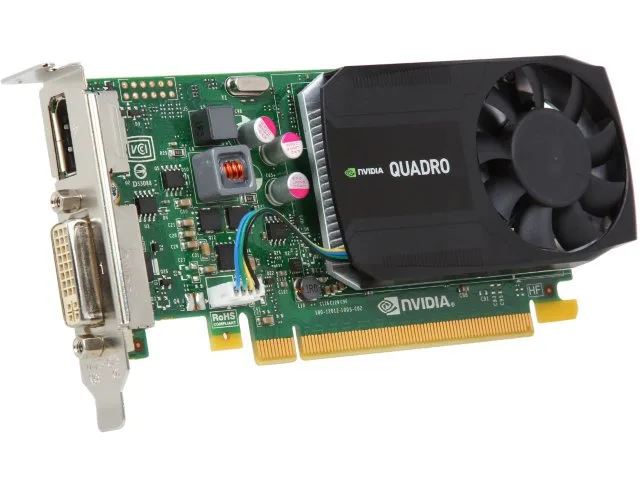Low-profile PCIe graphics card with single fan and metal bracket