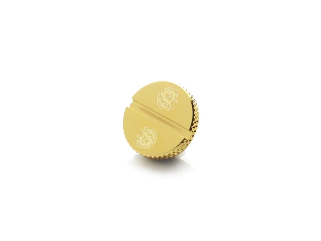 Bitspower G1/4 inch low-profile stop fitting in true brass finish