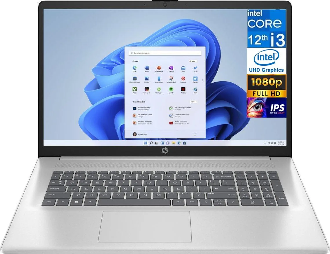 HP HP Laptop 17 17.3" FHD i3-1215U 16GB 256GB Silver — photo du produit