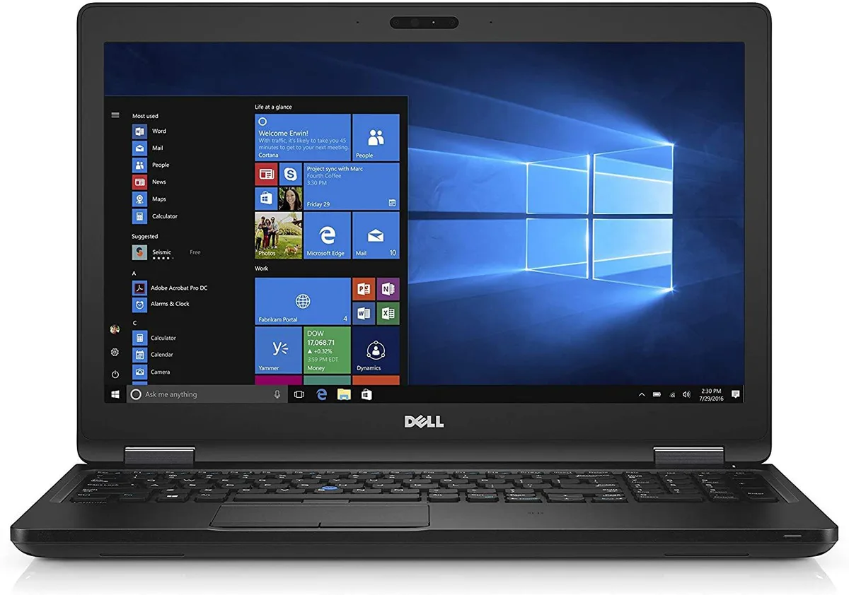 Black Dell Latitude 5580 laptop, 15.5 inch non-touch screen, matte finish