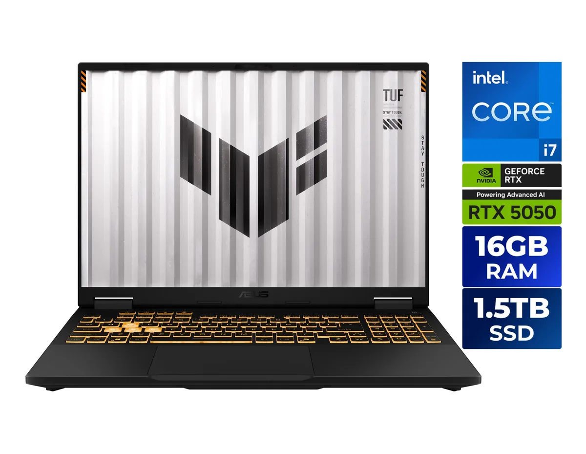 Jaeger Gray gaming laptop, 16 inch FHD+ IPS display, embossed TUF logo